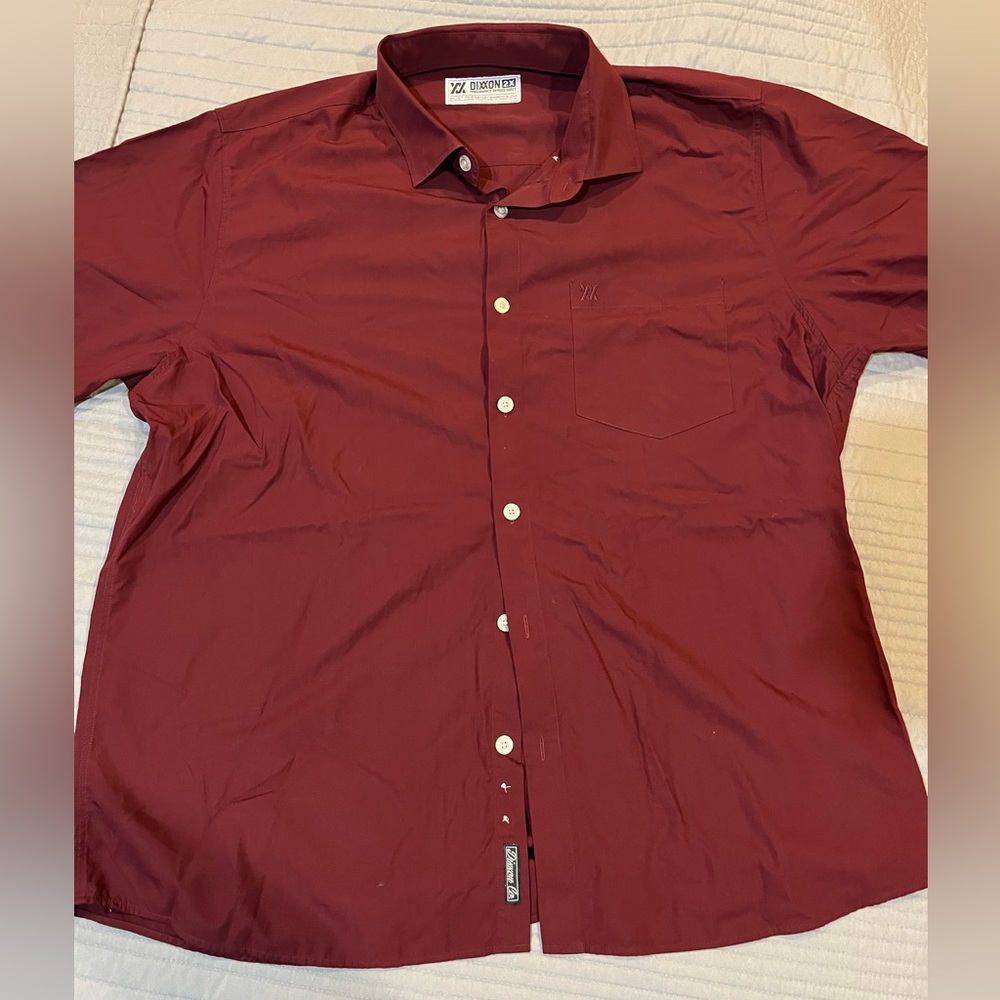Mens DIXXON 2XL Bamboo party shirt Maroon excellent condition!